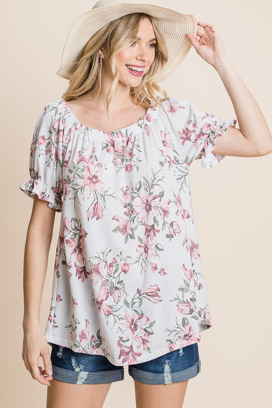 Ester Floral Off Shoulder Top