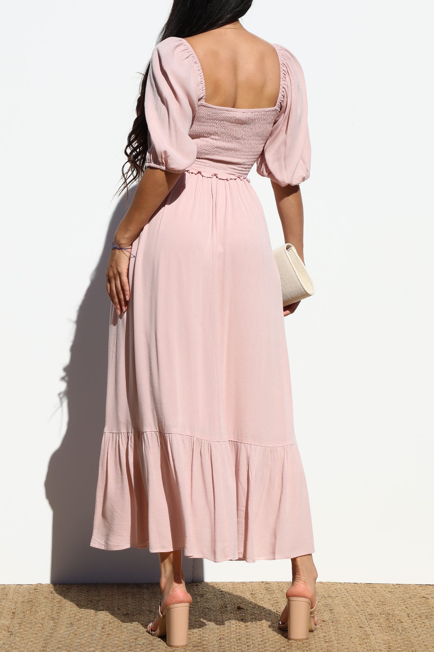 Daniela Smocked Top Woven Long Dress