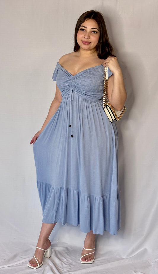 Eva Smocked Top Woven Long Dress