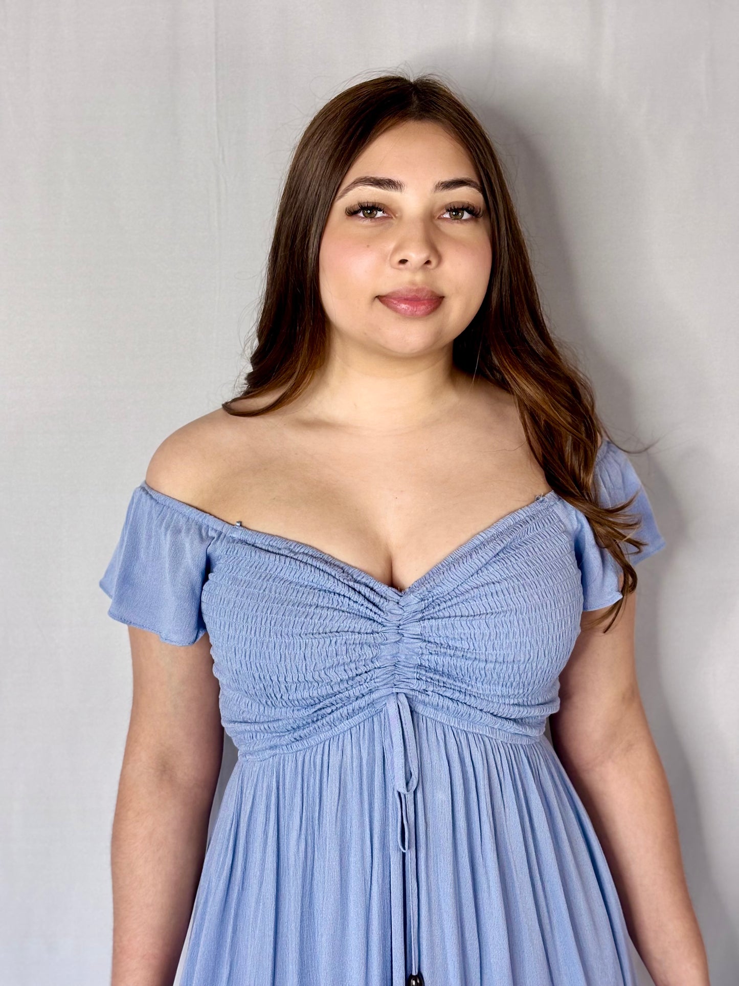 Eva Smocked Top Woven Long Dress