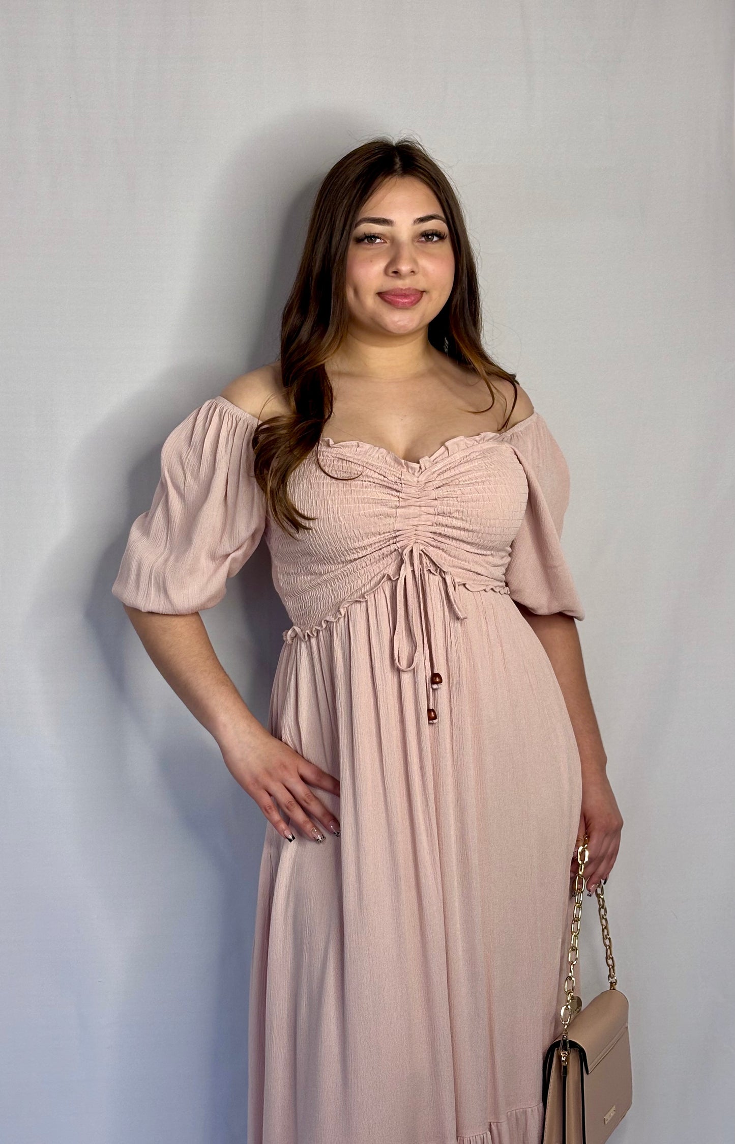 Daniela Smocked Top Woven Long Dress