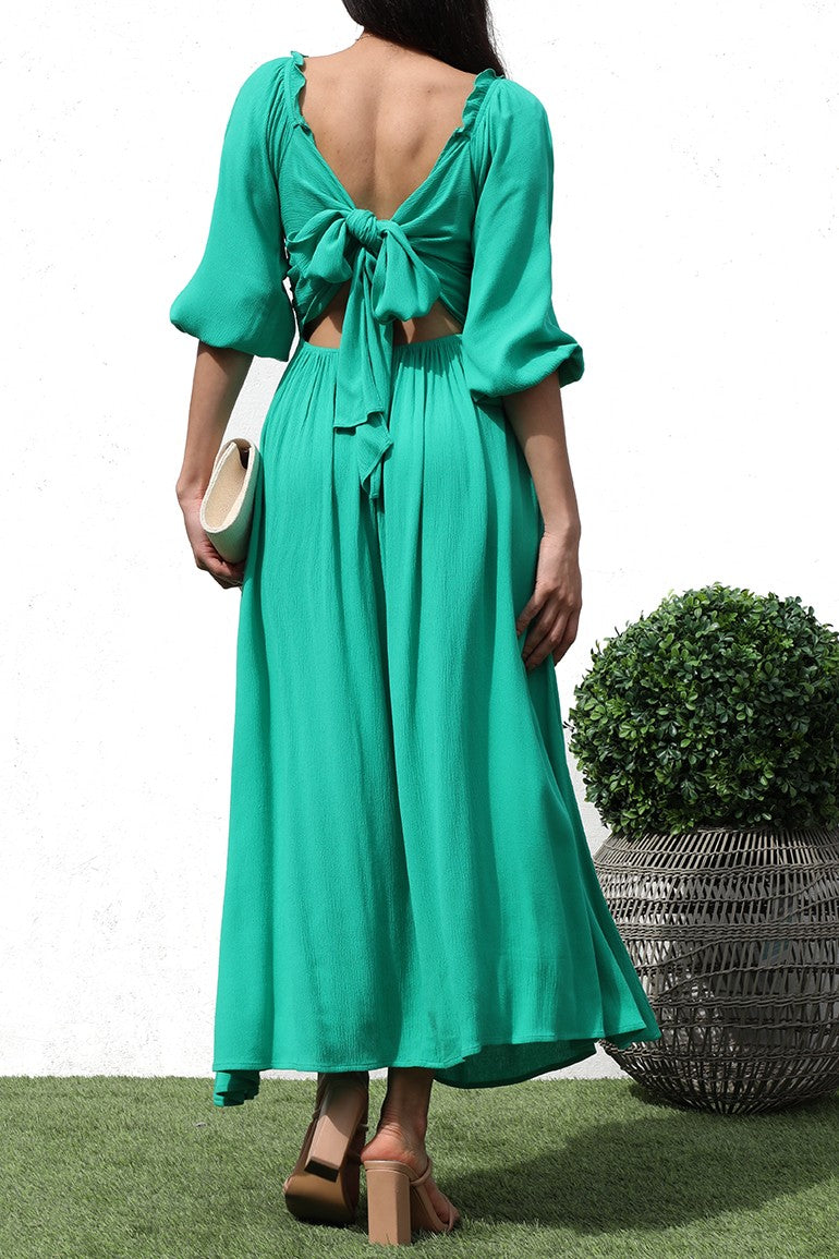 Raquel V Neck Woven Long Dress