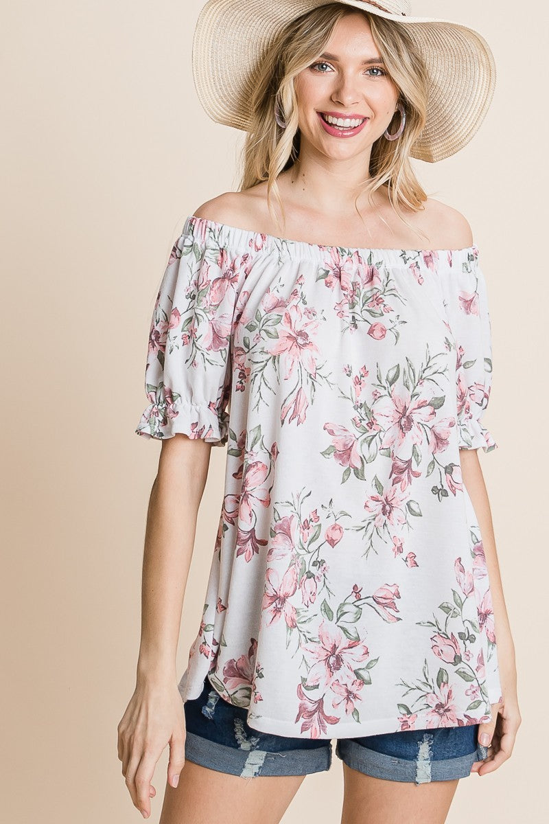 Ester Floral Off Shoulder Top